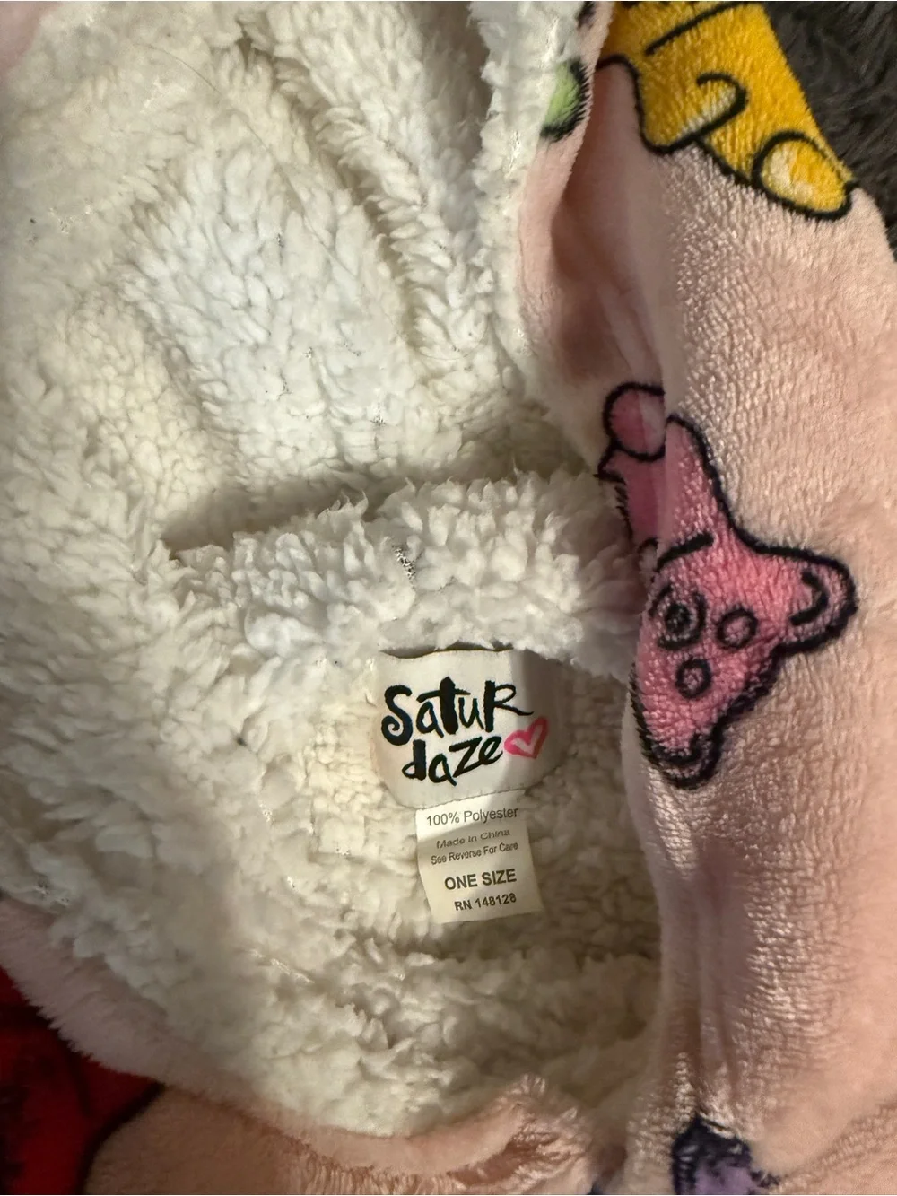 Fuzzy Pink Bear Robe - One Size
